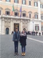 Marco Venturato e Marianna Tanzi davanti alla Camera dei Deputati 